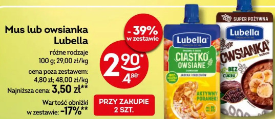 Mus lub owsianka Lubella