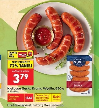 Kiełbasa śląska Kraina Wędlin, 550 g 