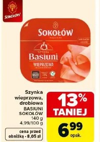 Szynka wieprzowa, drobiowa BASIUNI SOKOŁÓW