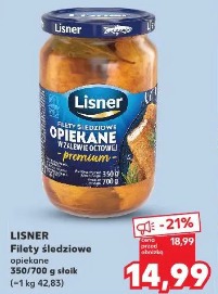 Lisner Filety śledziowe opiekane w zalewie octowej premium