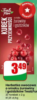 Herbatka owocowa o smaku żurawiny i goździków Tea&Fun