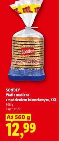 Sondey Wafle maślane z nadzieniem karmelowym, XXL