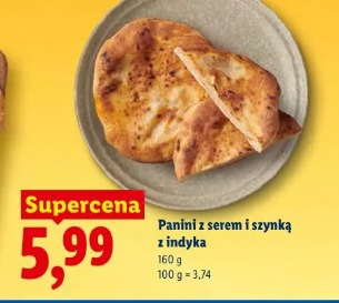 Panini z serem i szynką z indyka