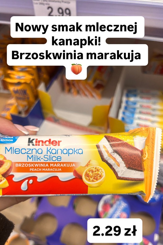 Kinder Mleczna Kanapka Milk-Slice brzoskwinia marakuja