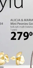 Alicja & Maria Mini Peonies Gold kolczyki małe kwiatuszki