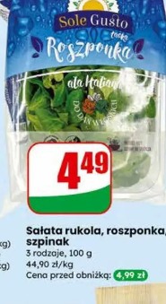 Sałata rukola, roszponka, szpinak