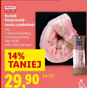 Rzeźnik Polski królik - tuszka z podrobami