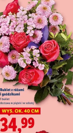 Bukiet z różami i goździkami