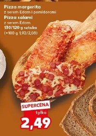 Pizza margherita z serem Edam i pomidorami Pizza salami z serem Edam