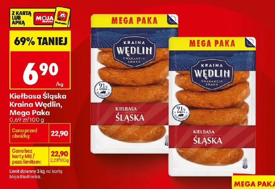 Kiełbasa śląska Kraina Wędlin Mega Paka