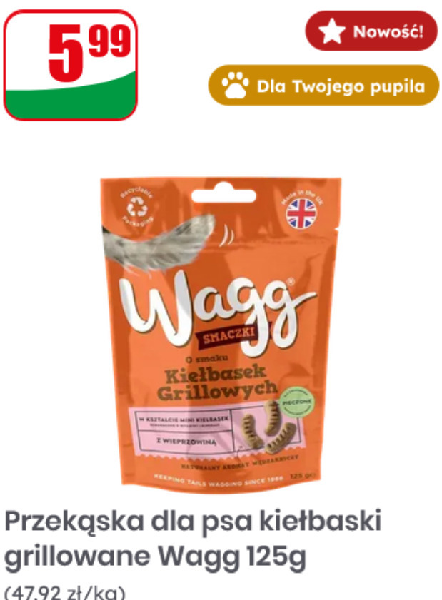 Przekąska dla psa kiełbaski grillowane Wagg