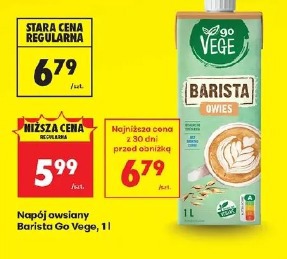 Napój owsiany Barista Go Vege, 1 l
