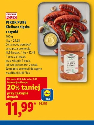 Pikok Pure Kiełbasa śląska z szynki