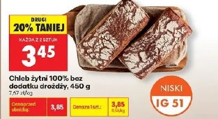 Chleb żytni 100% bez dodatku drożdży