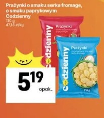 Prażynki o smaku serka fromage, o smaku paprykowym Codzienny