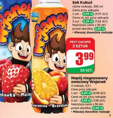 Napój niegazowany owocowy Wojanek