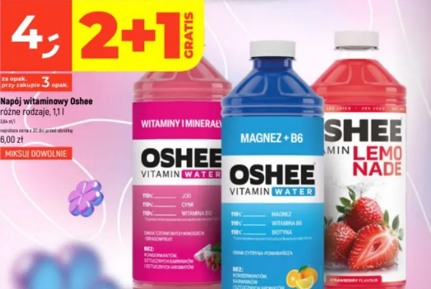 Napój witaminowy Oshee różne rodzaje