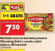 Herbata czarna aromatyzowana Warming Gold o smaku wiśni Lipton