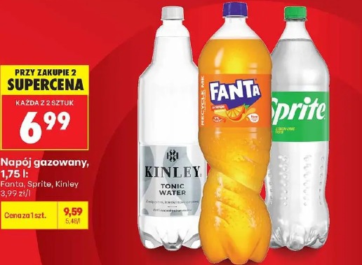 Napój gazowany Fanta, Sprite, Kinley