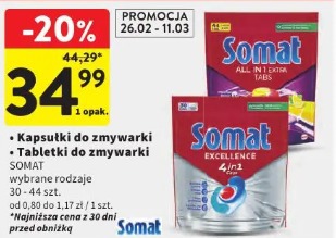 Kapsułki do zmywarki SOMAT