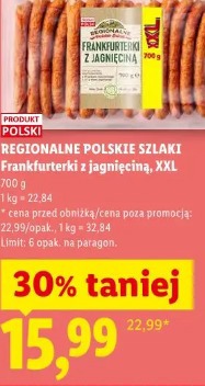 Regionalne Polskie Szlaki Frankfurterki z jagnięciną, XXL