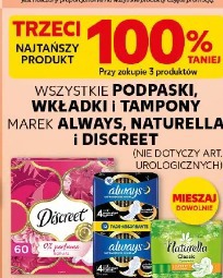 Wszystkie podpaski, wkładki i tampony marek Always, Naturella i Discreet