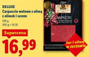 Deluxe Carpaccio wołowe z oliwką i serem