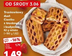 Truskawkowy duet Ciastko z truskawką i budyniem