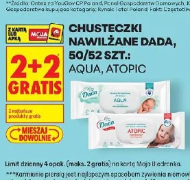 Chusteczki nawilżane Dada, 50/52 szt.: Aqua, Atopic