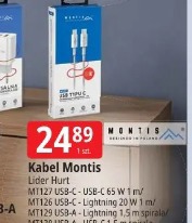 Kabel Montis USB-A do USB-C 65 W 1m/USB-C do Lightning 20 W 1m/USB-A do Lightning 12 W 1m