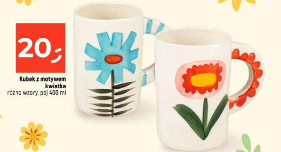 Kubek z motywem kwiatka