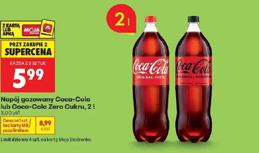 Coca-Cola napój gazowany lub Coca-Cola Zero Cukru napój gazowany