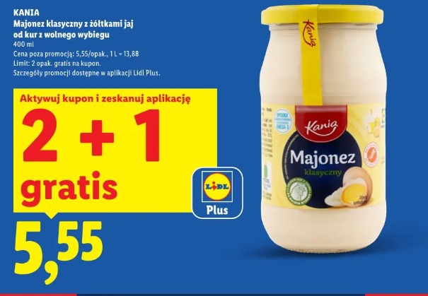 Kania Majonez klasyczny z żółtkami jaj od kur z wolnego wybiegu