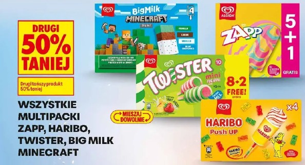 Wszystkie multipacki Zapp, Haribo, Twister, Big Milk Minecraft
