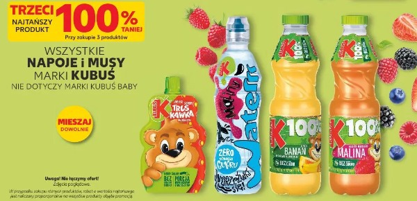 Wszystkie napoje i musy marki Kubuś