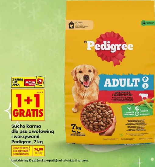 Sucha karma dla psa z wołowiną i warzywami Pedigree