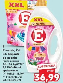 E Proszek, żel lub kapsułki do prania