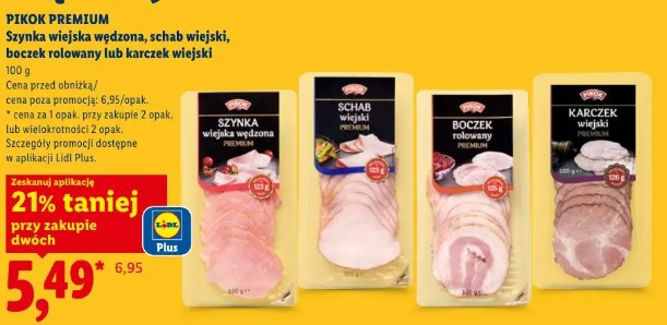 PIKOK PREMIUM Szynka wiejska wędzona, schab wiejski, boczek rolowany lub karczek wiejski