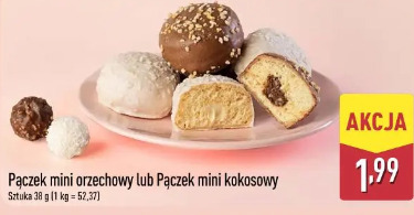 Pączek mini orzechowy lub Pączek mini kokosowy