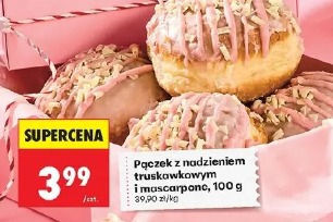Pączek z nadzieniem truskawkowym i mascarpone