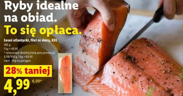 Łosoś atlantycki, filet ze skórą, XXL