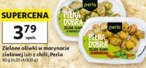 Perla Pełna Dobra zielone oliwki w marynacie ziołowej lub z chili