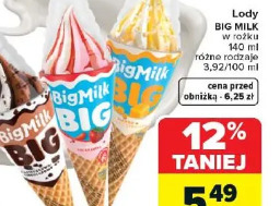 Lody Big Milk w rożku