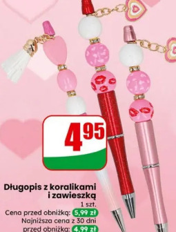 Długopis z koralikami i zawieszką