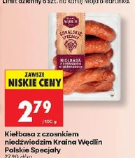 Kiełbasa z czosnkiem niedźwiedzim Kraina Wędlin Polskie Specjały