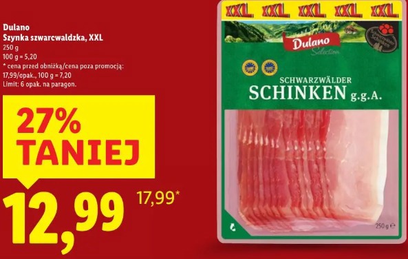 Dulano Szynka szwarcwaldzka, XXL