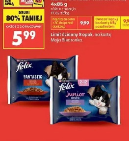 Karma dla kota Felix Fantastic, 4x85 g