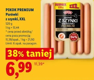 PIKOK PREMIUM Parówki z szynki, XXL