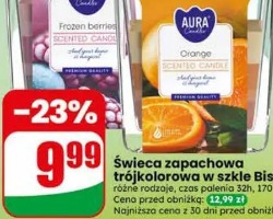 Świeca zapachowa trójkolorowa w szkle Bispol