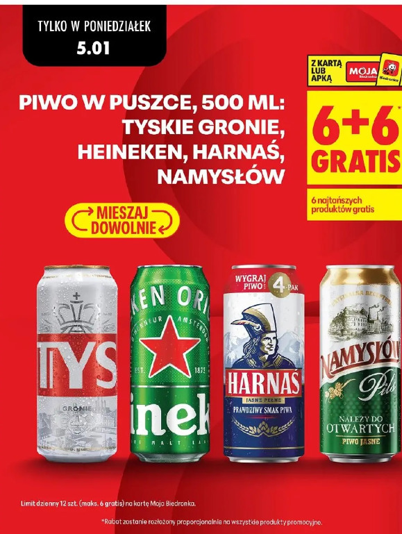 Piwo w puszce Tyskie Gronie, Heineken, Harnaś, Namysłów